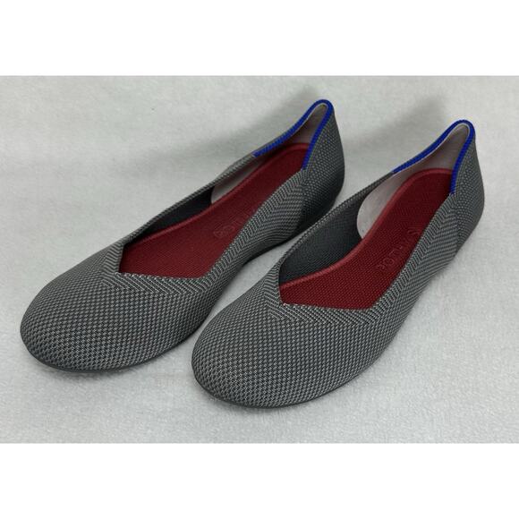 ROTHY'S Birdseye Ballet Flat Loafer Round Toe Charcoal Gray Slip On Size 8 NWOB - Picture 2 of 9